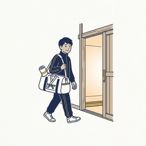 道場に到着するイメージ