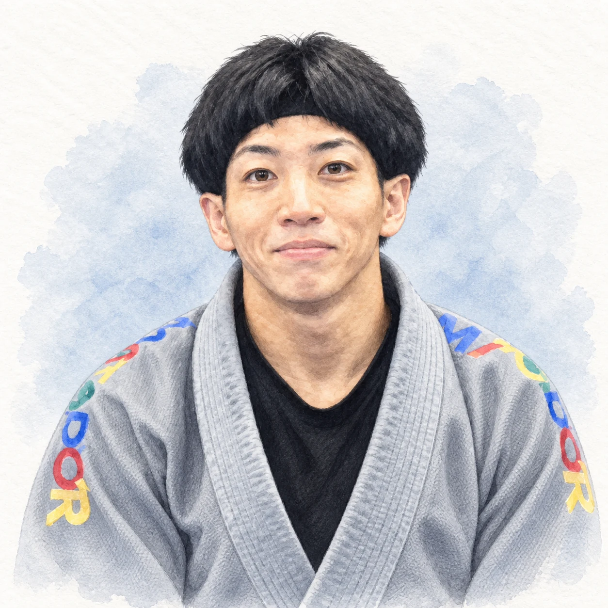 白帯・レディースクラスを担当する小野寺インストラクターのイラスト